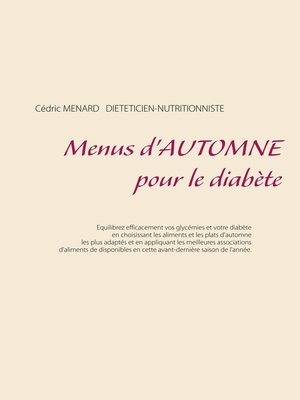 cover image of Menus d'automne pour le diabète